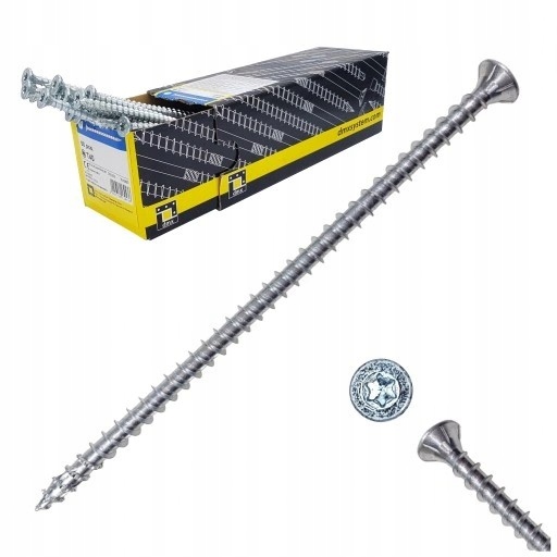 Tesárske skrutky do dreva 8x500 mm, plný závit, kužeľové 50 szt.CPS Domax