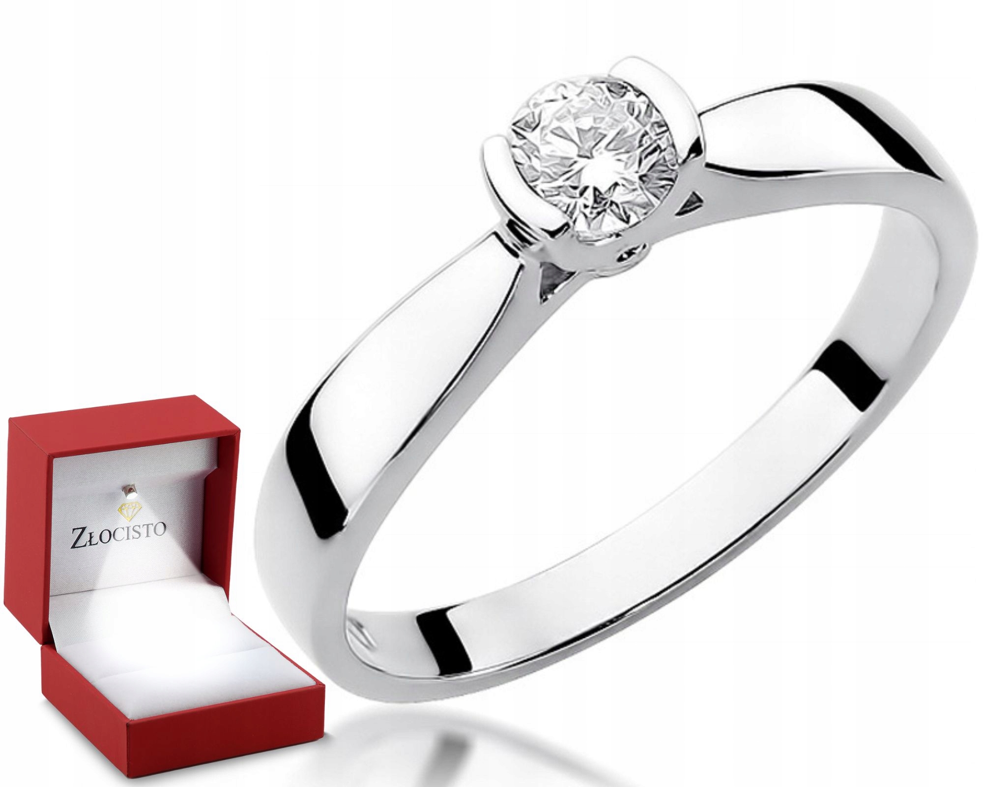 Klasický Prstýnek Brylant 0,25 Ct Bílé Zlato