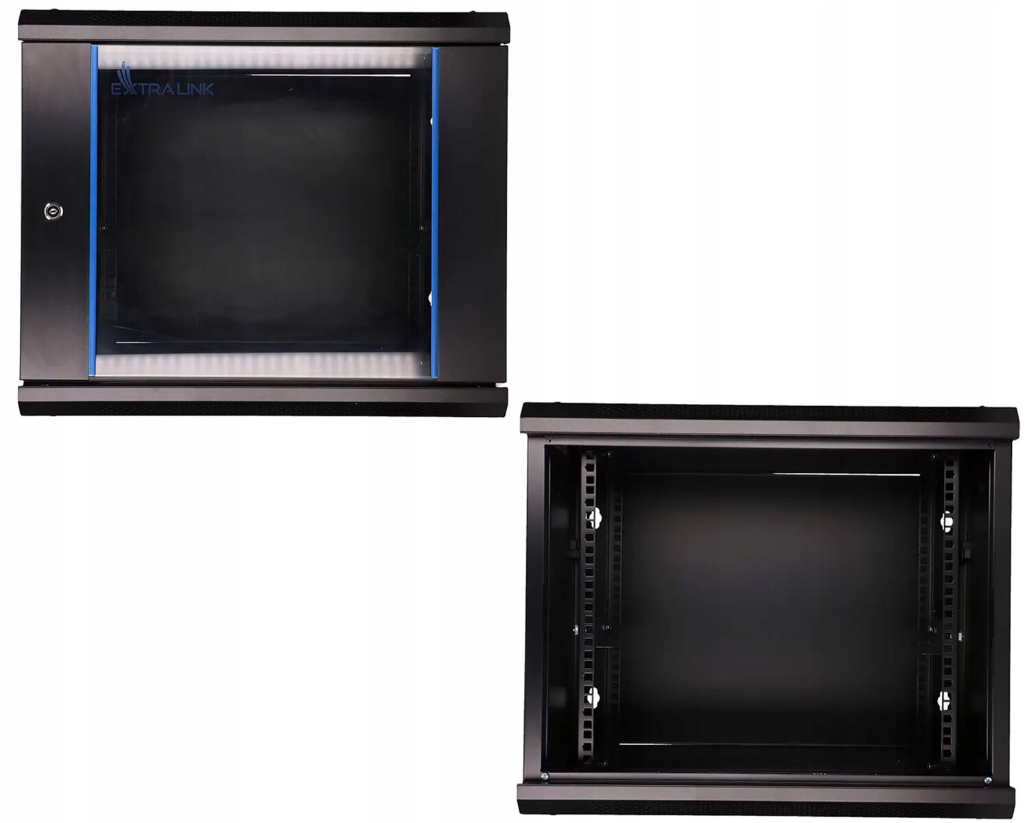 Szafa Rack Extralink 9U do złożenia 600x450 montowana na ścianie Czarna