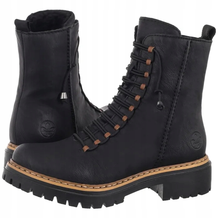 Dámské zateplené trapery Rieker černé 72653-00 Black