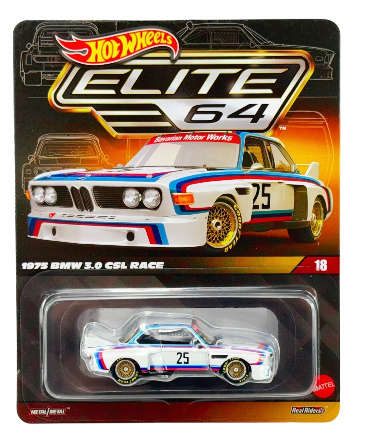 HOT WHEELS ELITE 64 1975 BMW 3.0 CSL RACE JCP42 NOWY