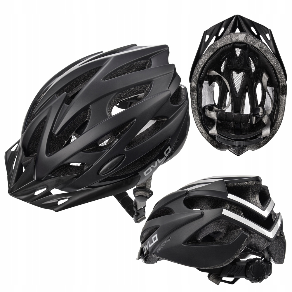 Kask Rowerowy Szosowy Regulowany Z Daszkiem Wentylowany Ovlo 55-58 cm