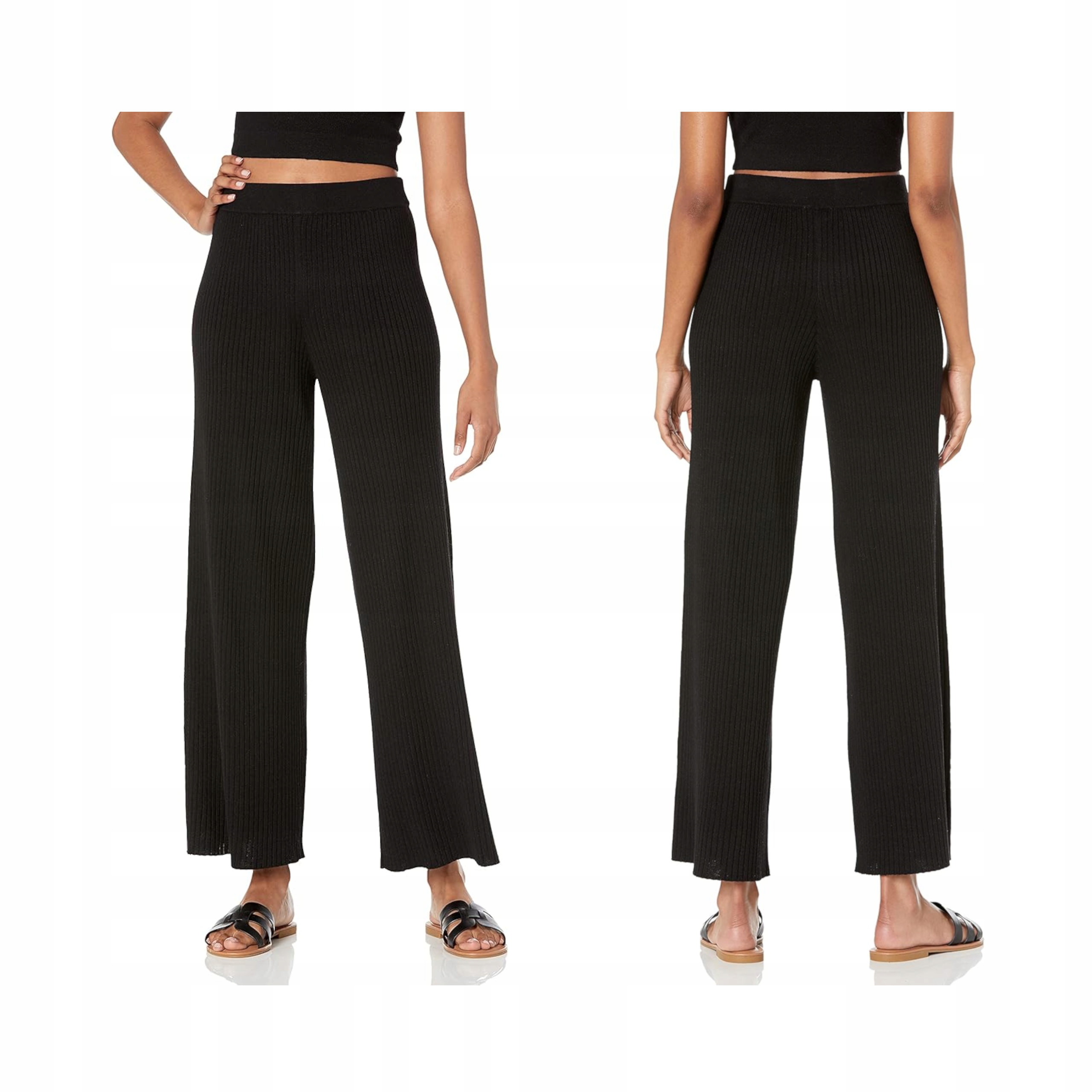 Drop Dámské Kalhoty Catalina Žebrované Rippstrick Černé L Pletené