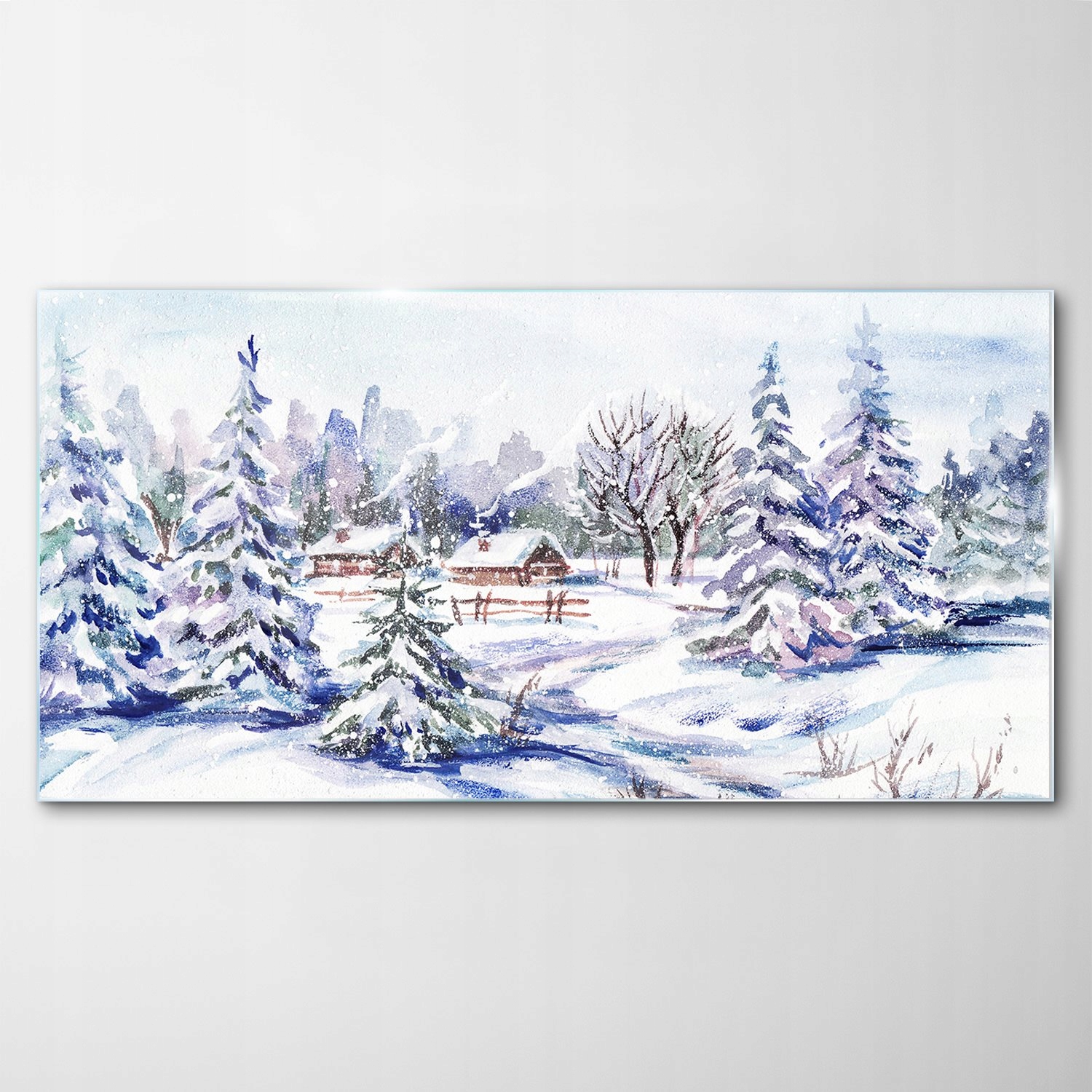 Sklenený obraz Dekor Akvarely Dedina 120x60