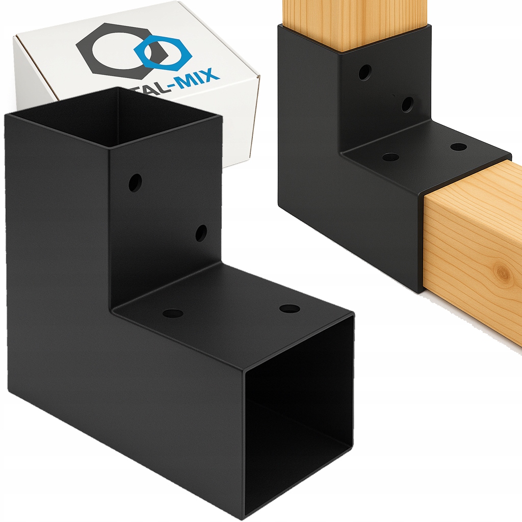 Spojka Čtvercového Nosníku Pergoli Ozdobný Roh Černá GPL120 120mm