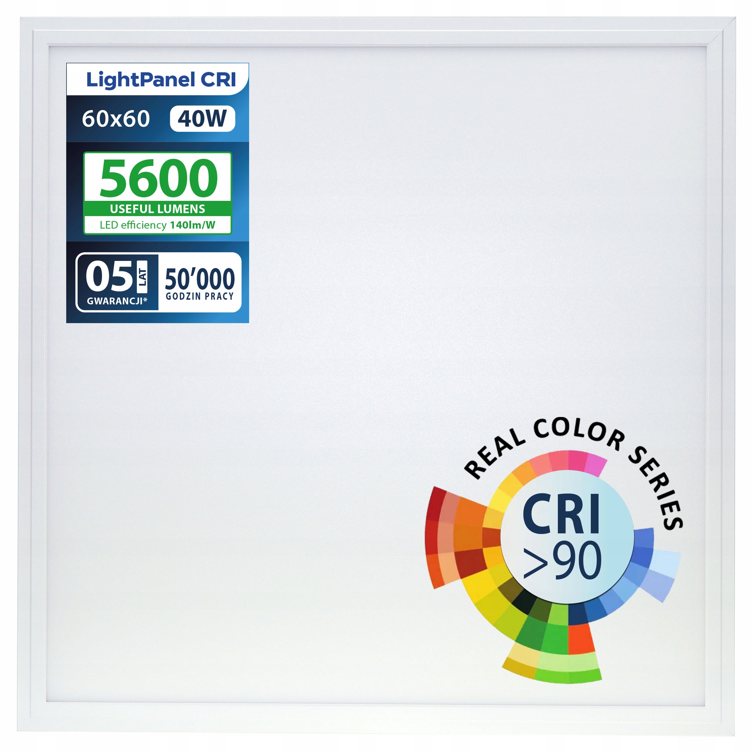 LightPanel CRI>90 40W 5600 lm 60x60 Led panel věrná reprodukce barev
