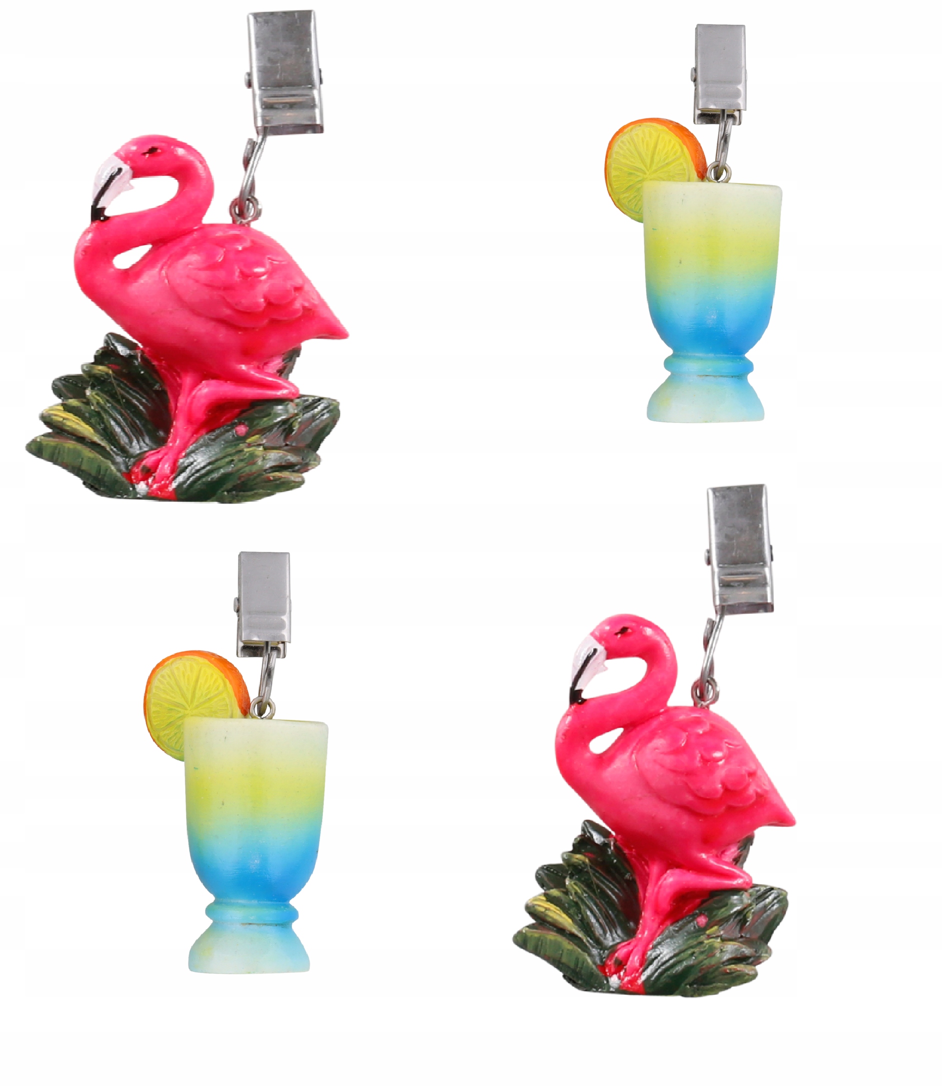 Zátěžové závaží klipy na ubrus 4 kusy Plameňák Drink