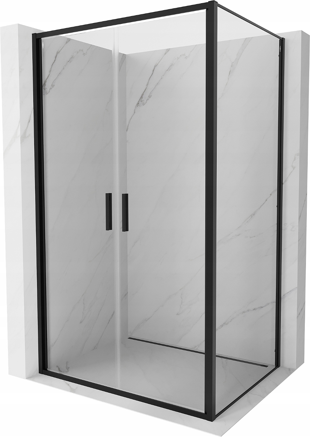 Sprchová kabina Mexen Exo 100x90 cm, černá, transparentní sklo