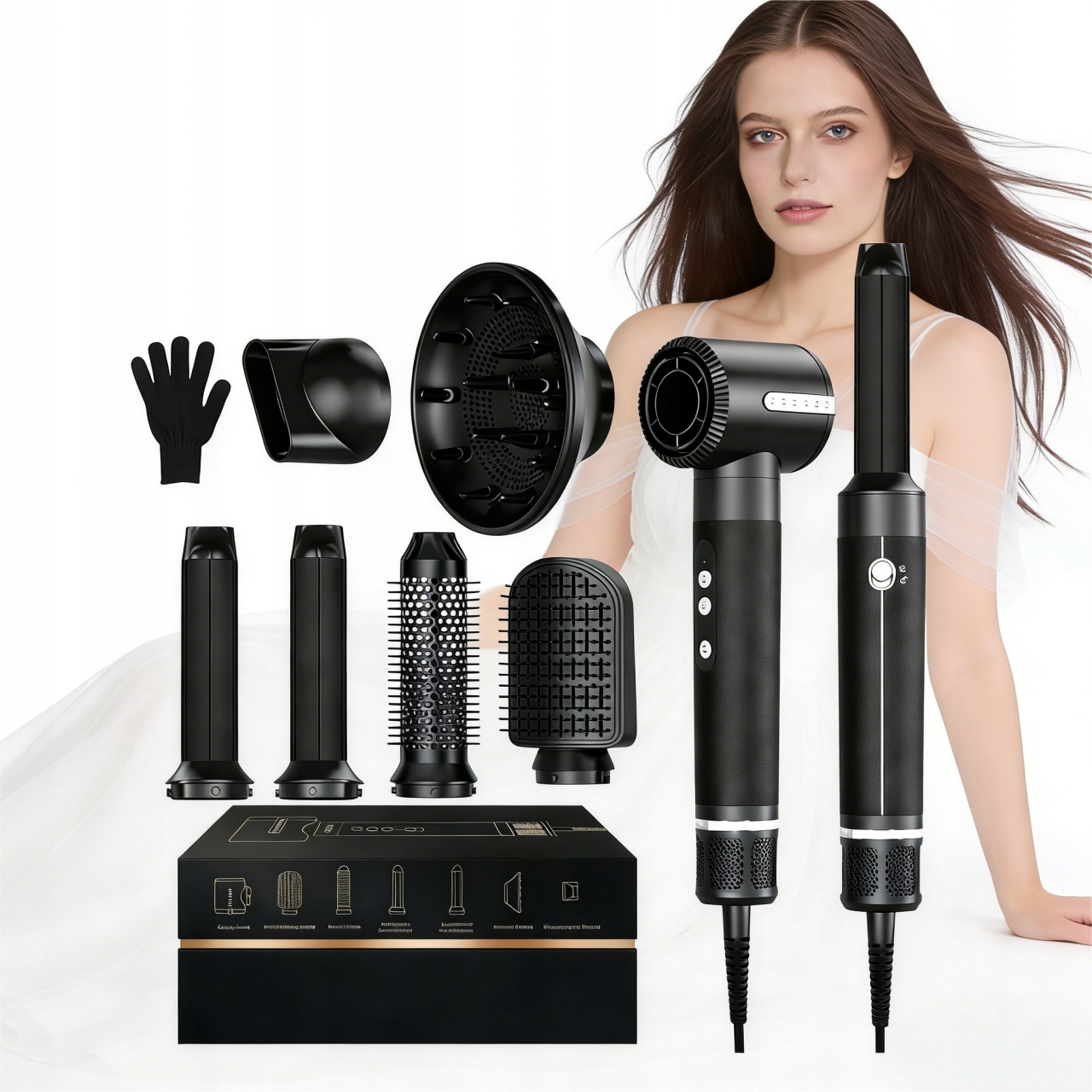 Multifunkční Vysoušeč Vlasů 7V1 S Ionizační Regulací