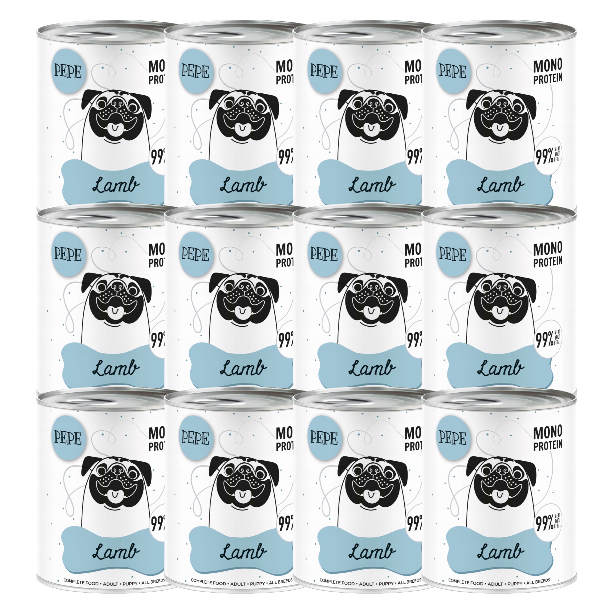 Krmivo pro psy Paka Zvířátka Pepe Lamb Jehněčí 12 x 800 g