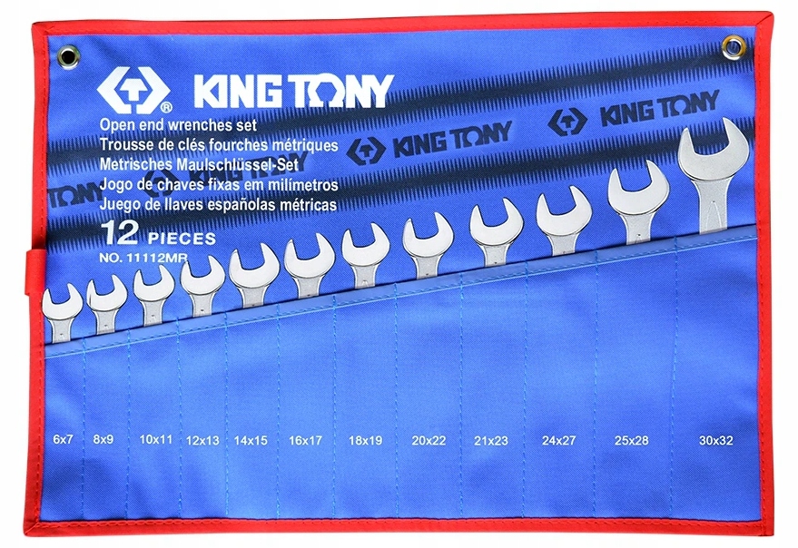 Kľúče Ploché Sada 12ks 6-32mm Silné Puzdro King Tony 1112MRN
