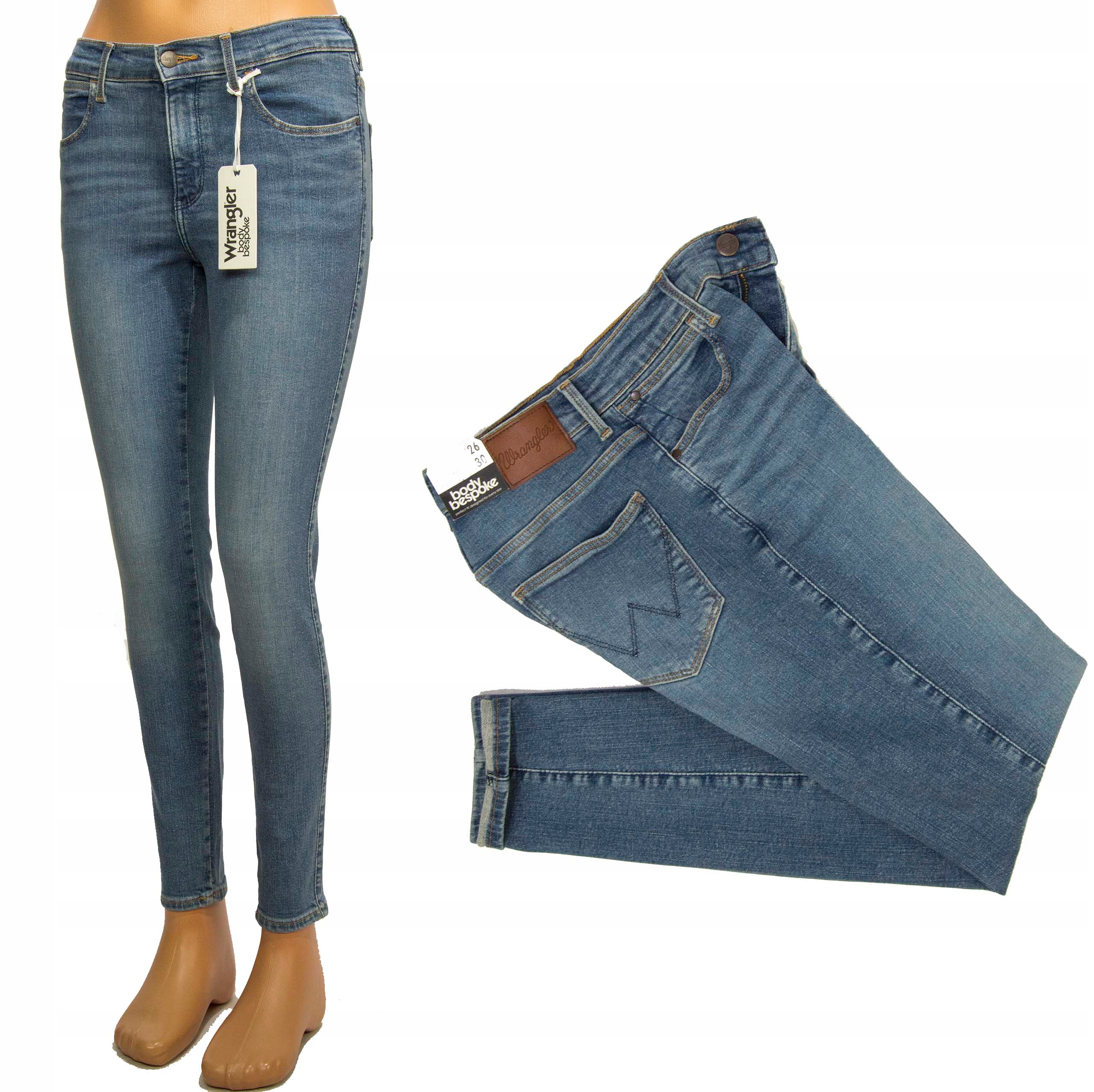 

Wrangler High Skinny Day spodnie jeansy W28 L30
