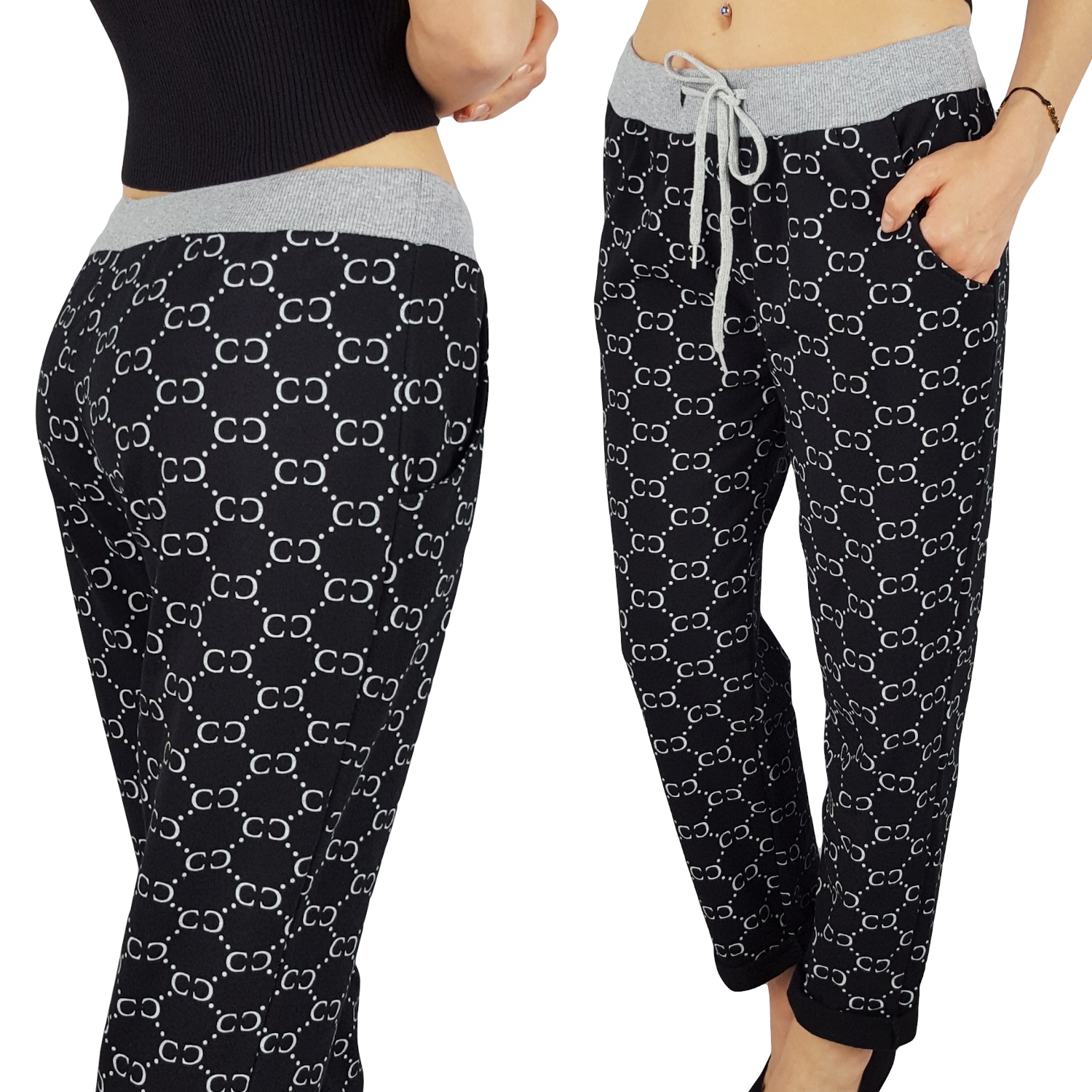 WYGODNE - SPODNIE - DRESOWE - KWIATY - BAWEŁNIANE Marka inna