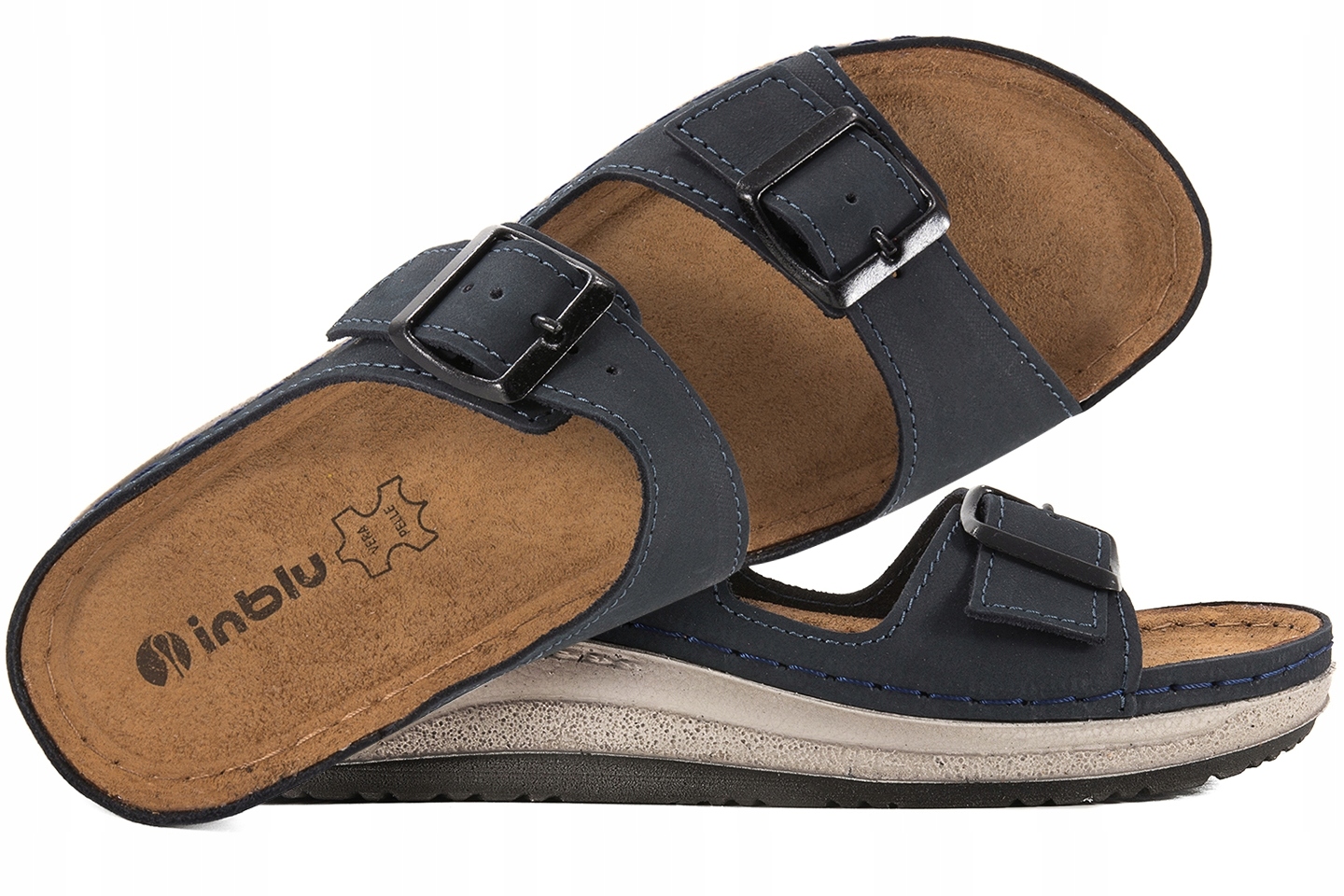 Inblu PF-03 Nazouváky Komfort Soft Pu Kůže, tmavě modré