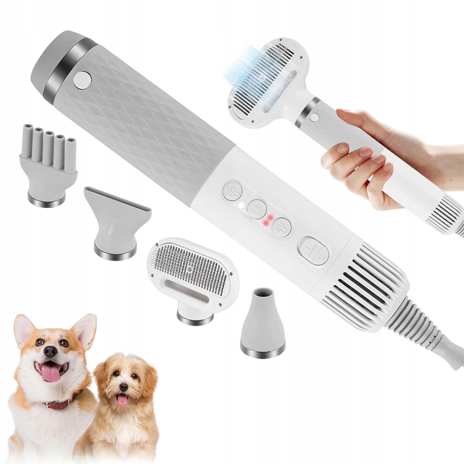 Levně Vysoušeč Vlasů Pro Domácí Mazlíčky 600W Pro Psy A Kočky 4 Teploty