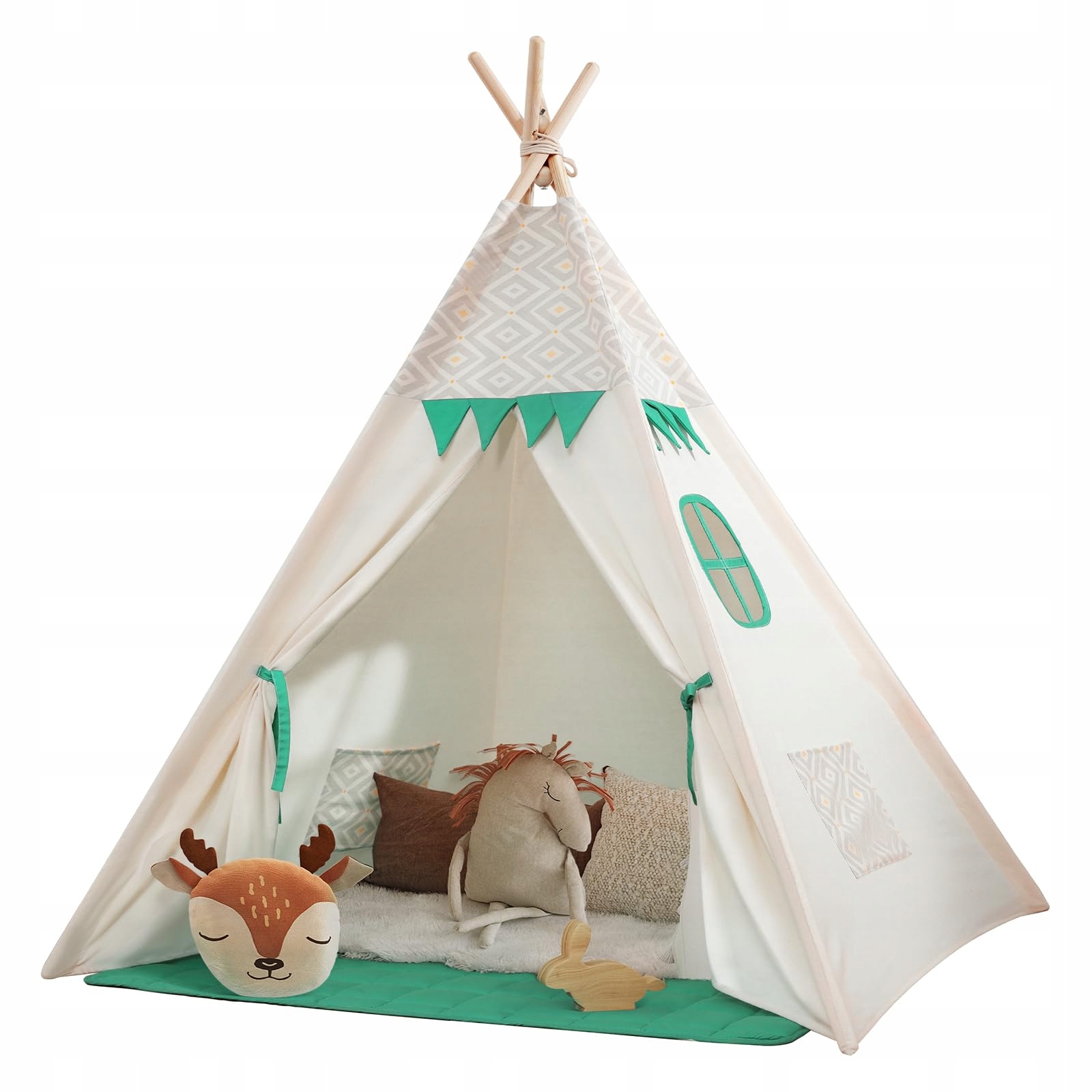 BESREY Namiot Tipi Dla Dzieci Zielony - Pokój Dziecięcy — miniatura 4