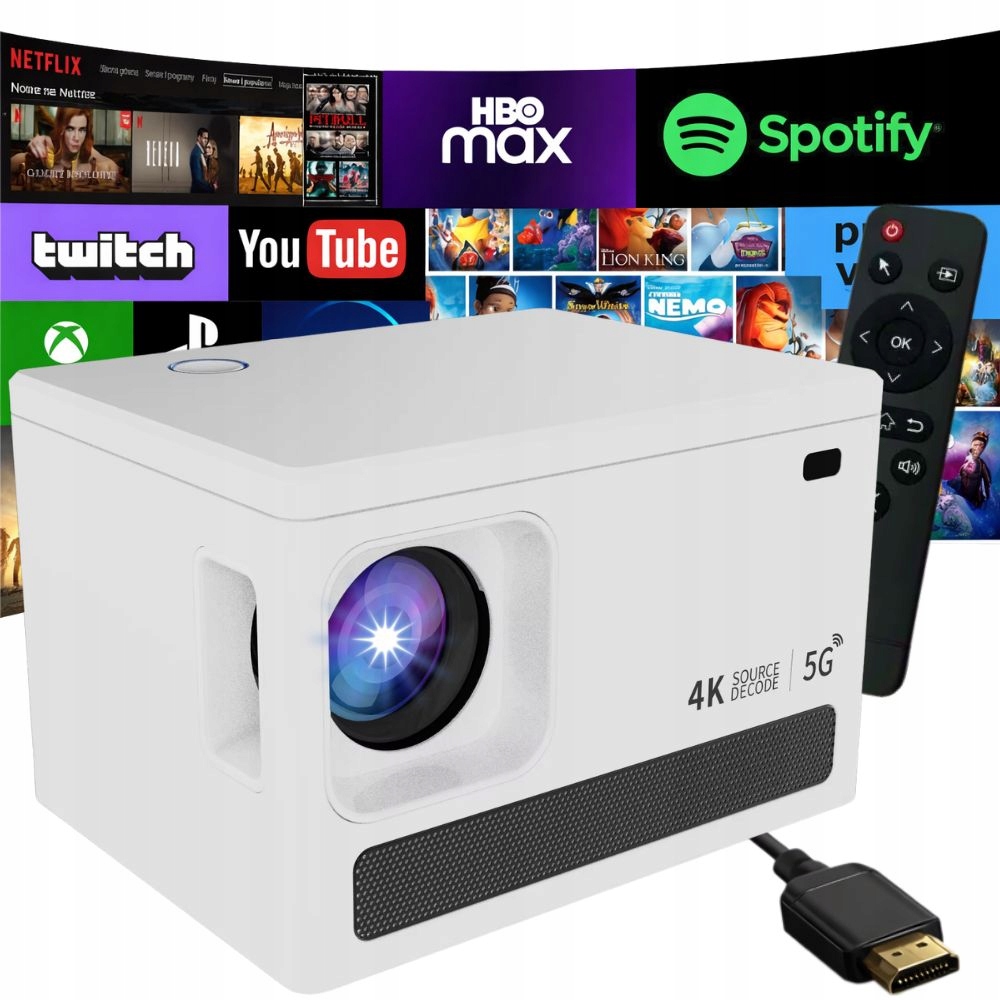 Projektor Video X6 4K Android Tv 11.0 Wifi Bluetooth LCD 100 Palců