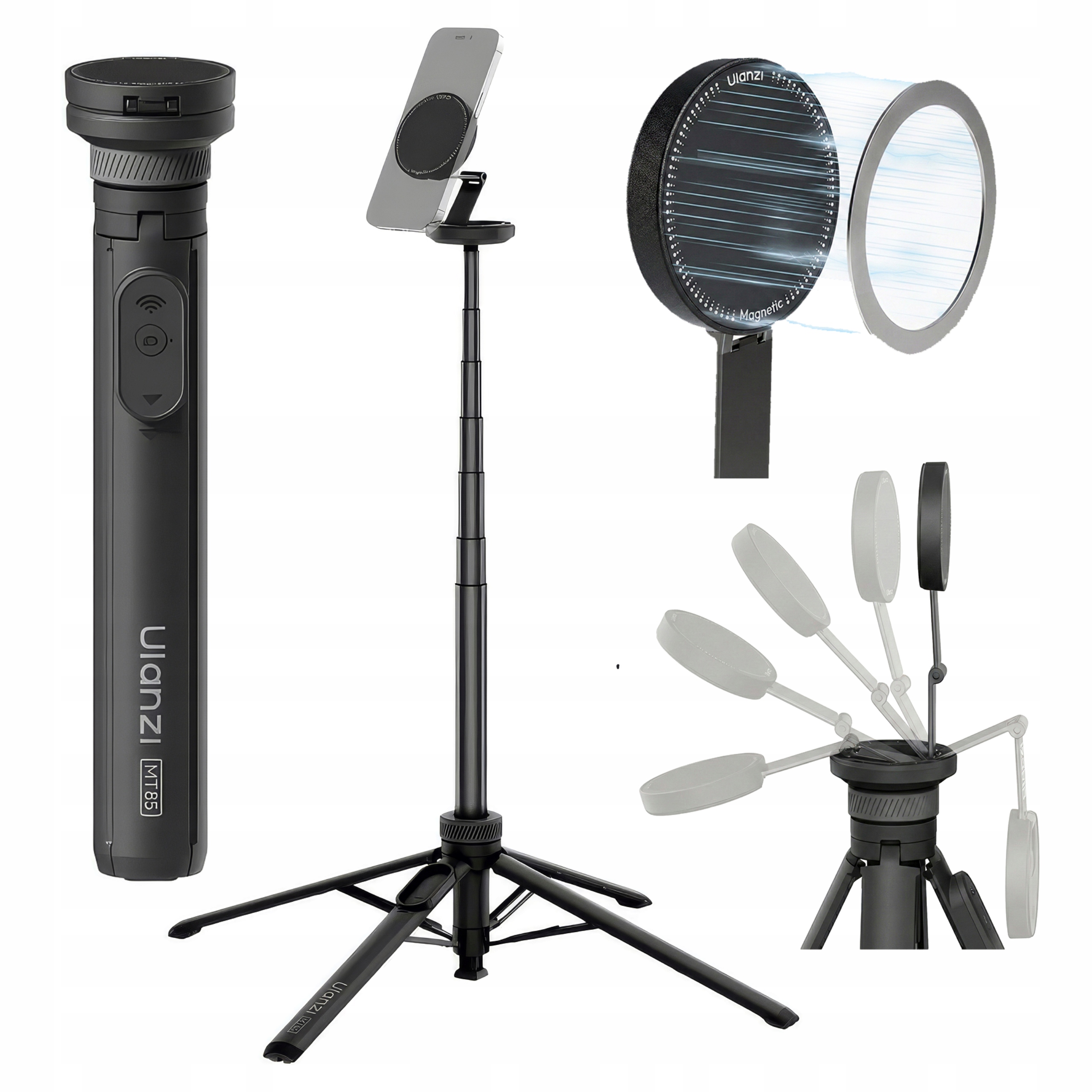 Stativ pro telefon Ulanzi MT85 Vysoký 1,54 m Tripod MagSafe Pilot Bluetooth