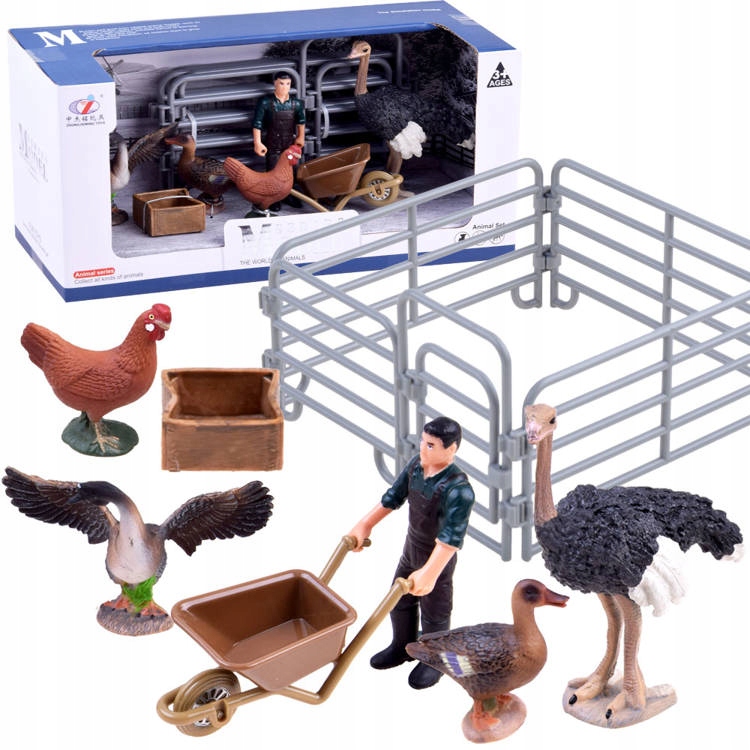 Zestaw zwierząt figurki zagroda kura struś ZA2989 Rodzaj produktu zestaw