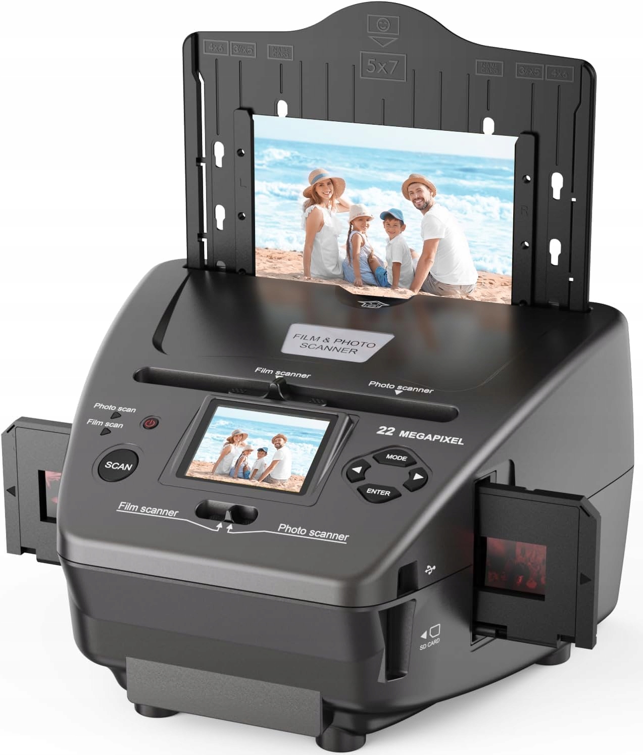 Skaner slajdów i negatywów 35/135 mm 22 Mp LCD 2,4" Usb Sd 4 Gb Jpeg
