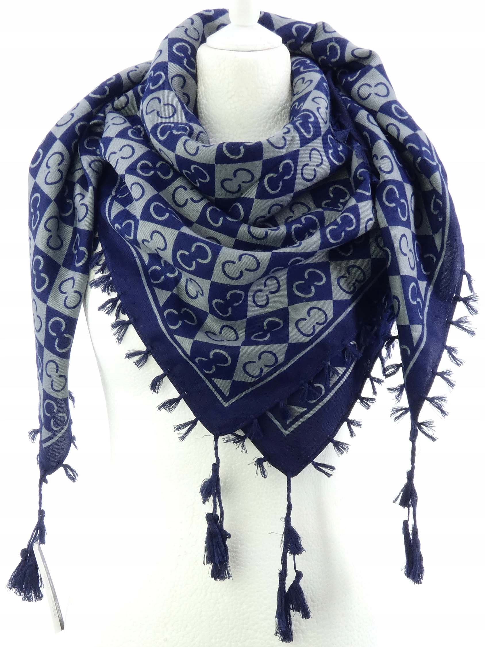 DAMSKA WZORZYSTA CHUSTA NA RAMIONA SZAL KRATA