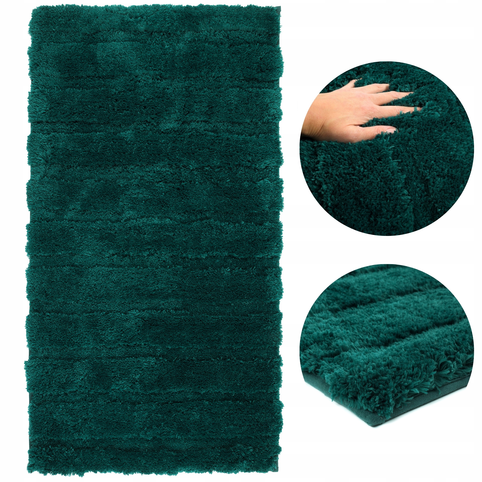 Koupelnový koberec velký 60x110 Měkký nadýchaný Shaggy Protiskluzový pro praní