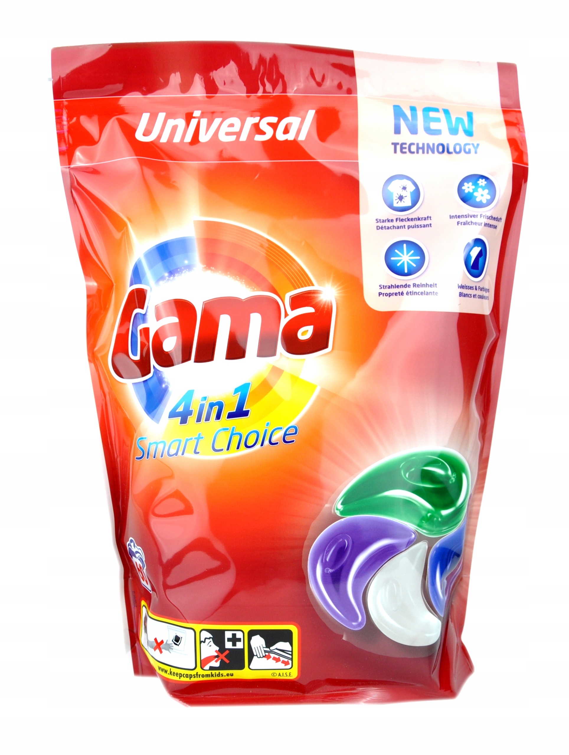 Levně Kapsle na praní Gama Smart Choice 4in1 60 ks Německá kvalita účinná