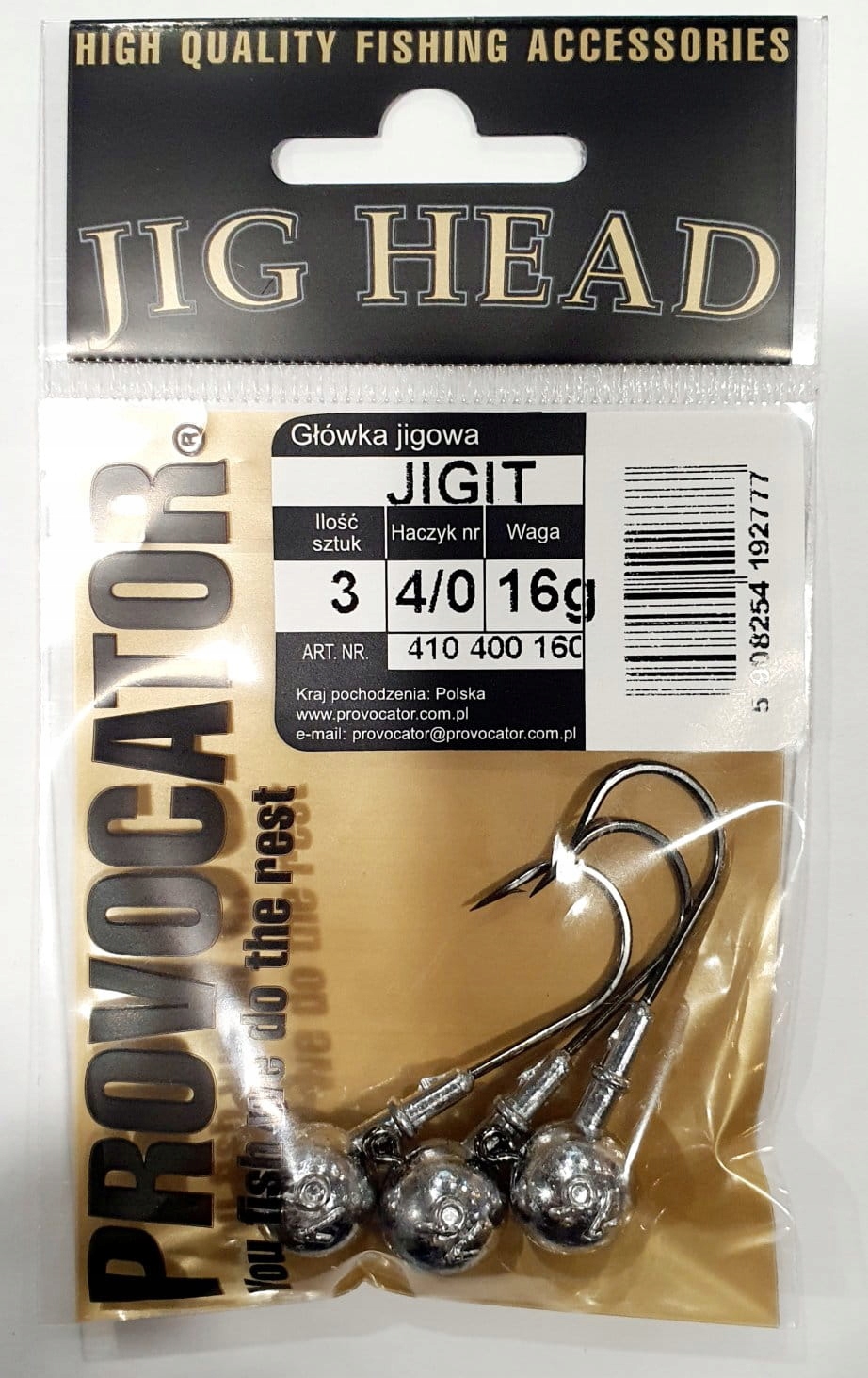 

Główka Jigowa Provocator hak 4/0 waga 16g op. 3szt