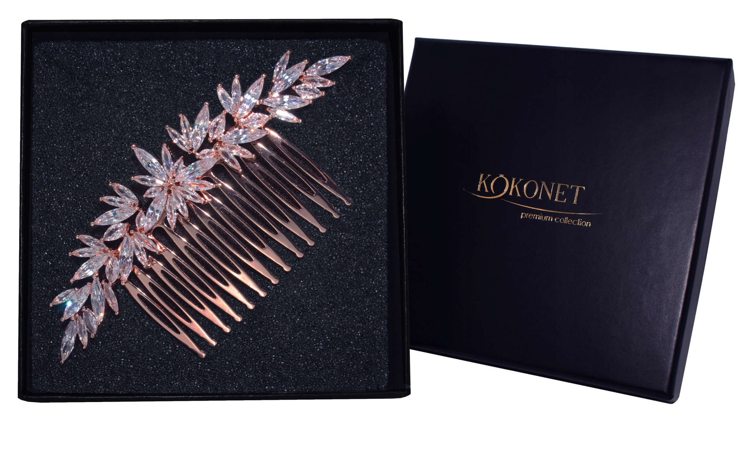 Hřebínek růžový Elegantní svatební swarovski Boho glam