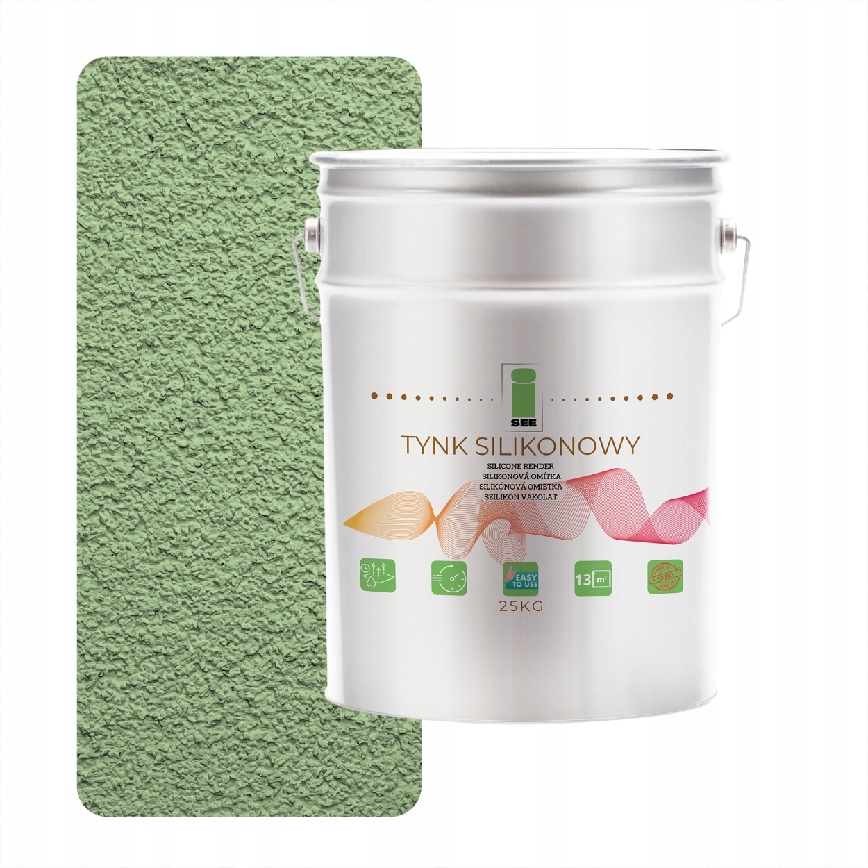 Silikonová Fasádní Omítka Zesílená Olivově Zelená 1.5 MM, Trvanlivá, 25 Kg