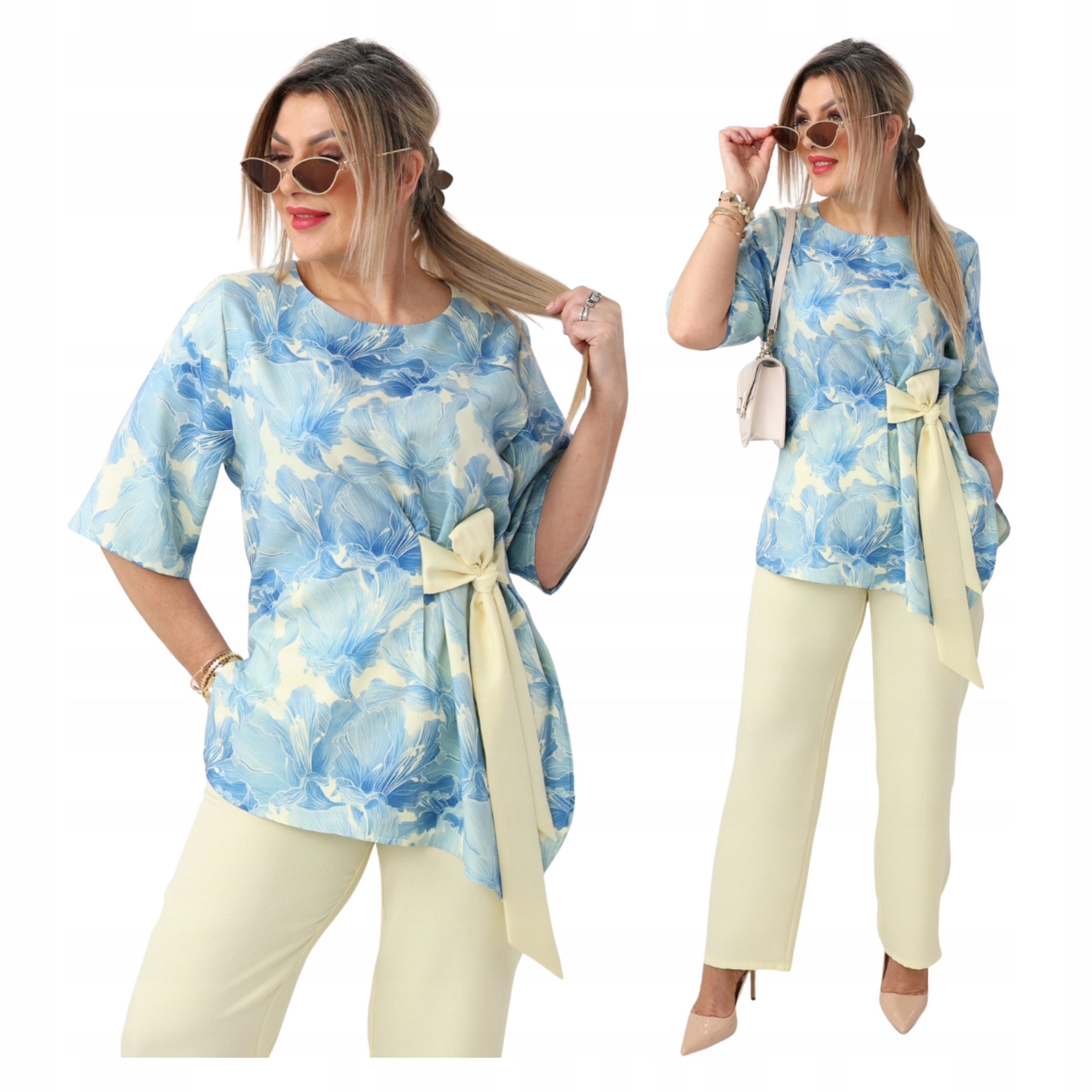 Bluzka i spodnie komplet damski duże rozmiary Polski Producent