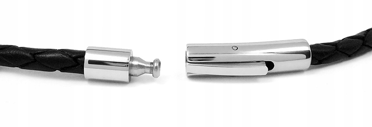 MĘSKI NASZYJNIK RZEMIEŃ SKÓRA NATURALNA STAL CHIRURGICZNA 316L 50cm-4mm ZT Długość całkowita 50 cm