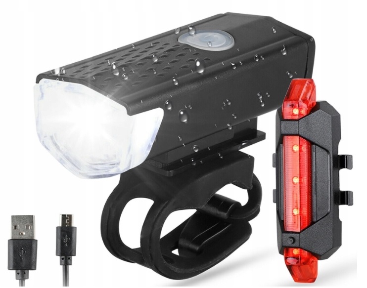 

Lampka Rowerowa Led Usb Oświetlenie Do Roweru +tył