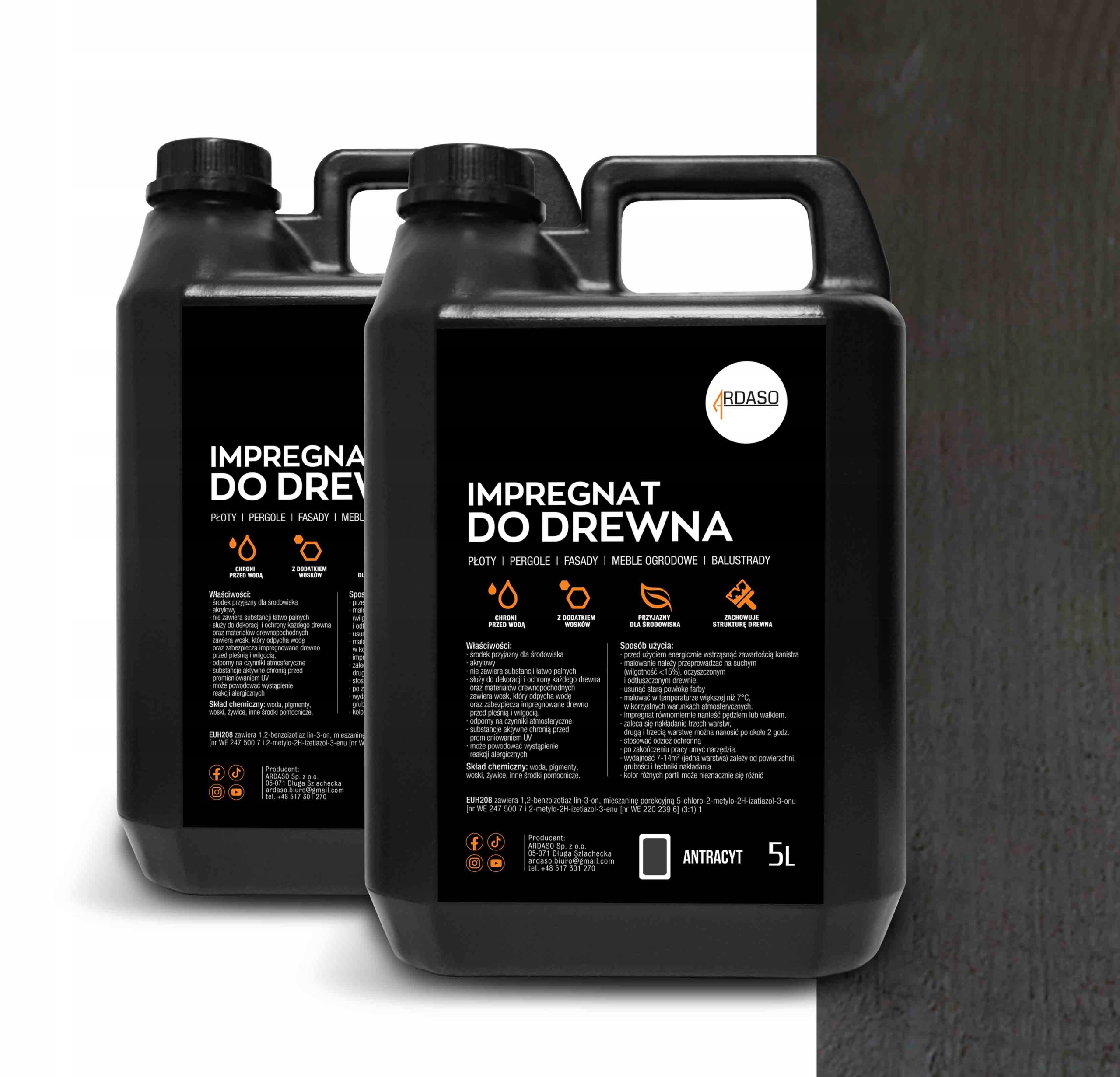 Impregnat barva na dřevo Antracit 10 l