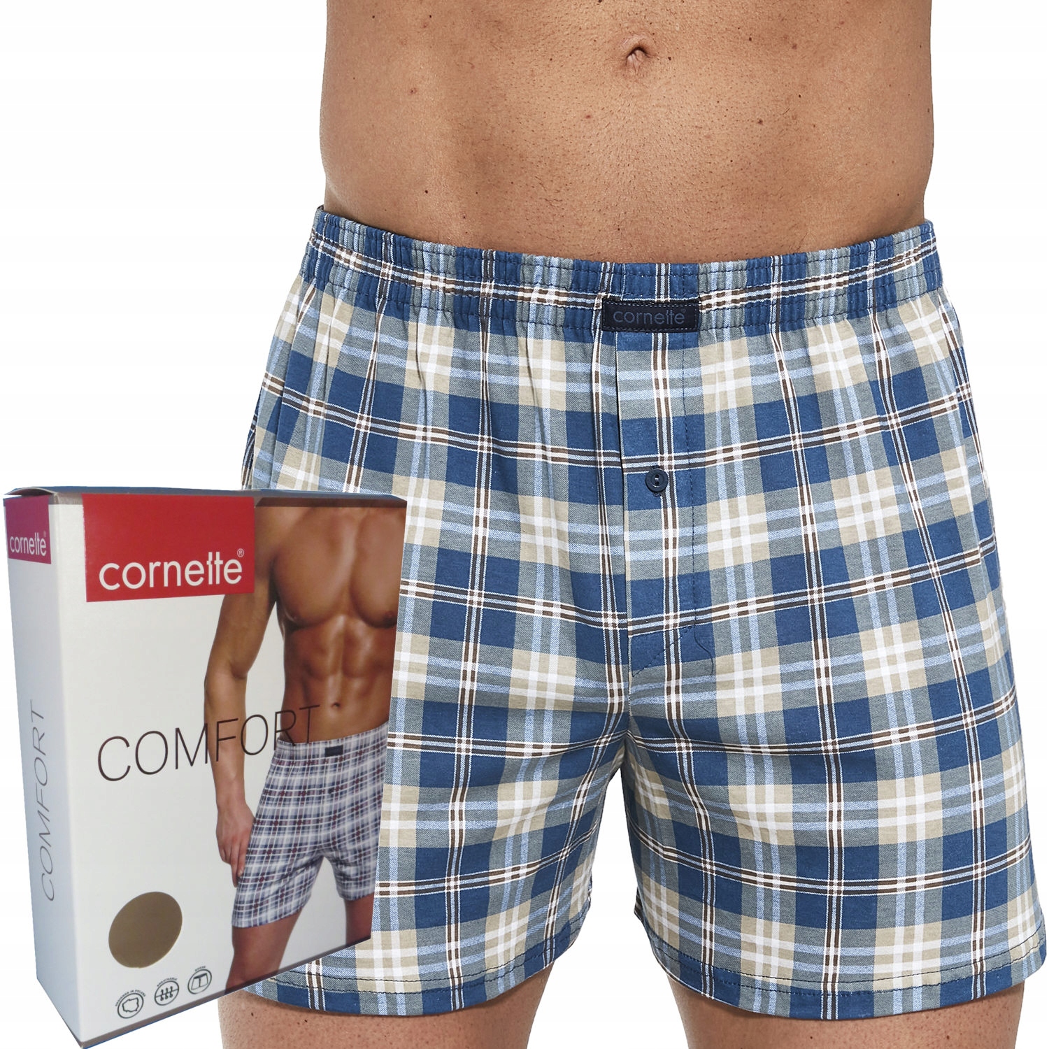 CORNETTE bokserki COMFORT box luźne 002/254 kratka XXL