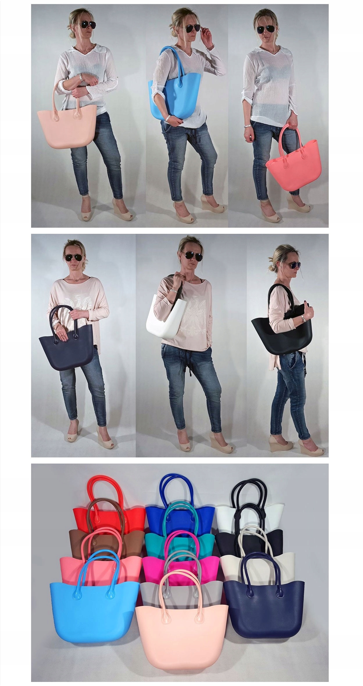 O TORBA GUMOWA HOBO TOREBKA JELLY SHOPPER BAG TGG Płeć kobieta