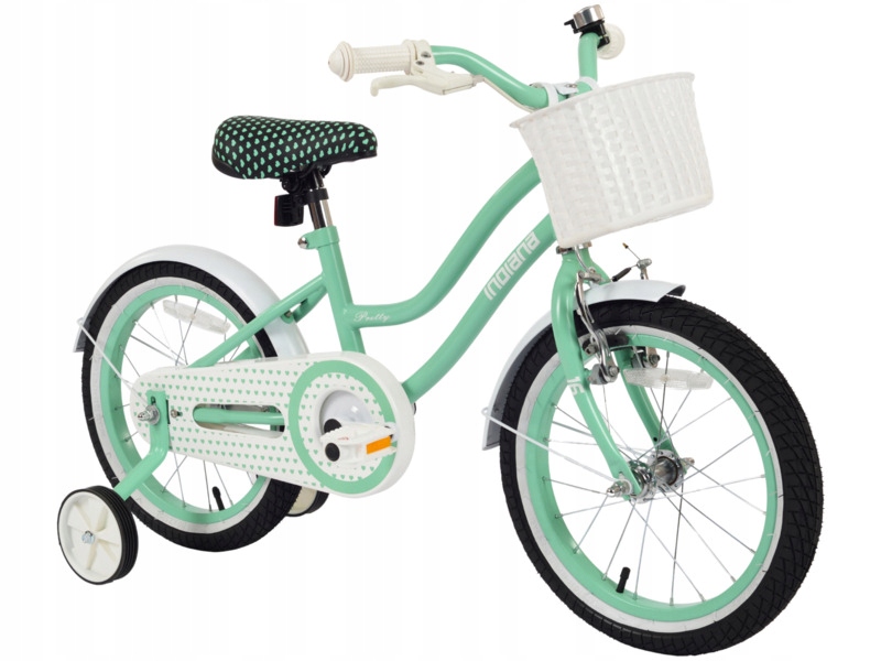 Rower dziecięcy Indiana Pretty 16 cali dla dziewczynki Miętowy