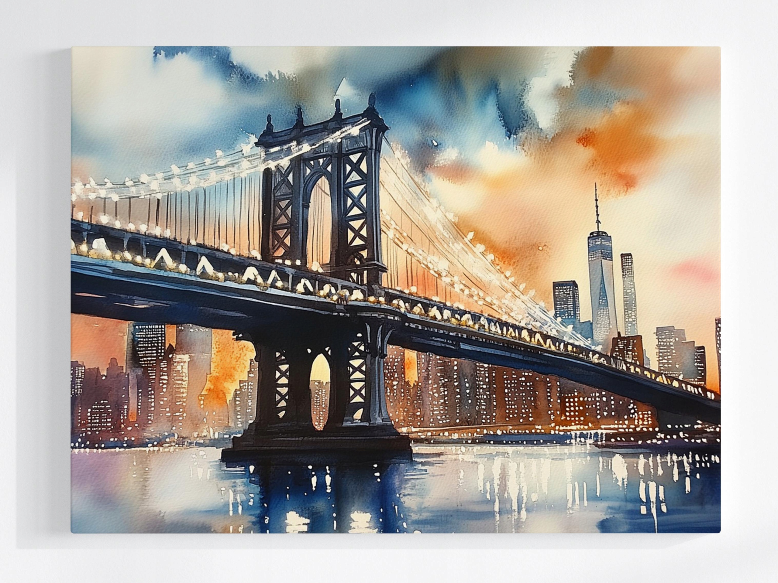 Obraz Na Plátně Canvas Město New York Usa Manhattan Most Slunce 100x75