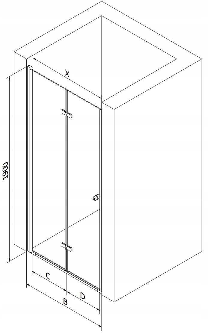 MEXEN LIMA DRZWI PRYSZNICOWE SKŁADANE 110 cm GREY Typ drzwi składane