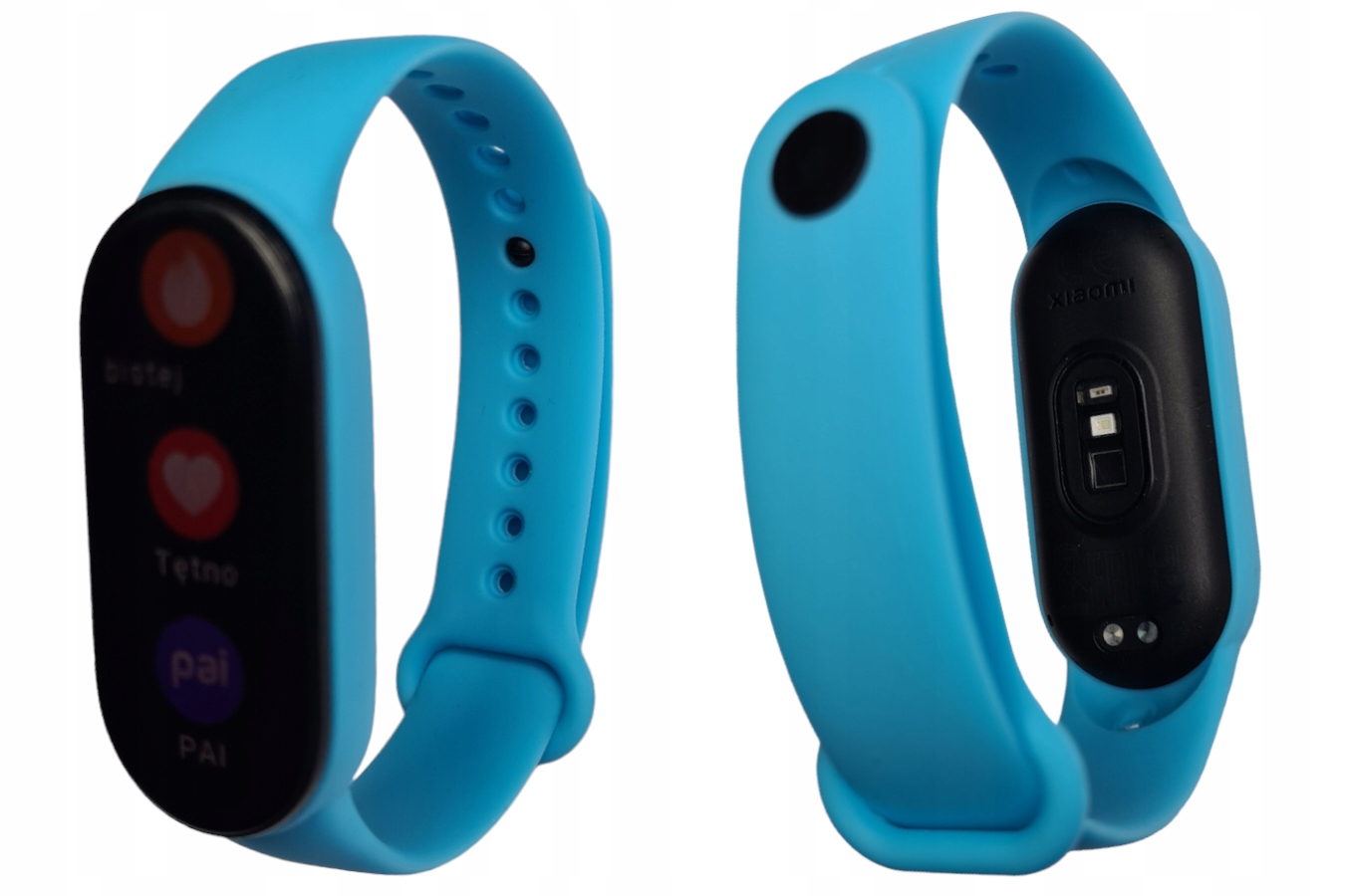 Niebiesko Turkusowa Opaska do Xiaomi Mi Band 6 Wyrazisty Pasek Silikonowy