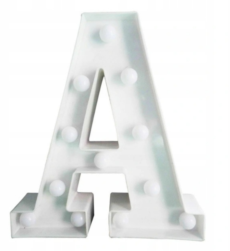 

Litery Literki Led Świecące Napisy Białe 3D 22CM