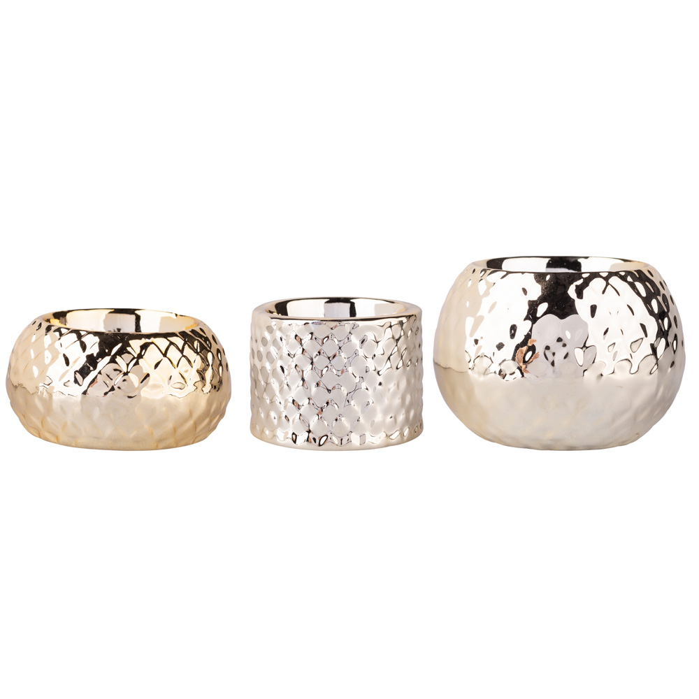 

Świecznik Złoty Glamour Loft Tealight Komplet 3SZT
