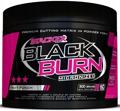 Stacker2 Europe Spalovač tuků Black Burn Micronized Fruit Punch 300 g