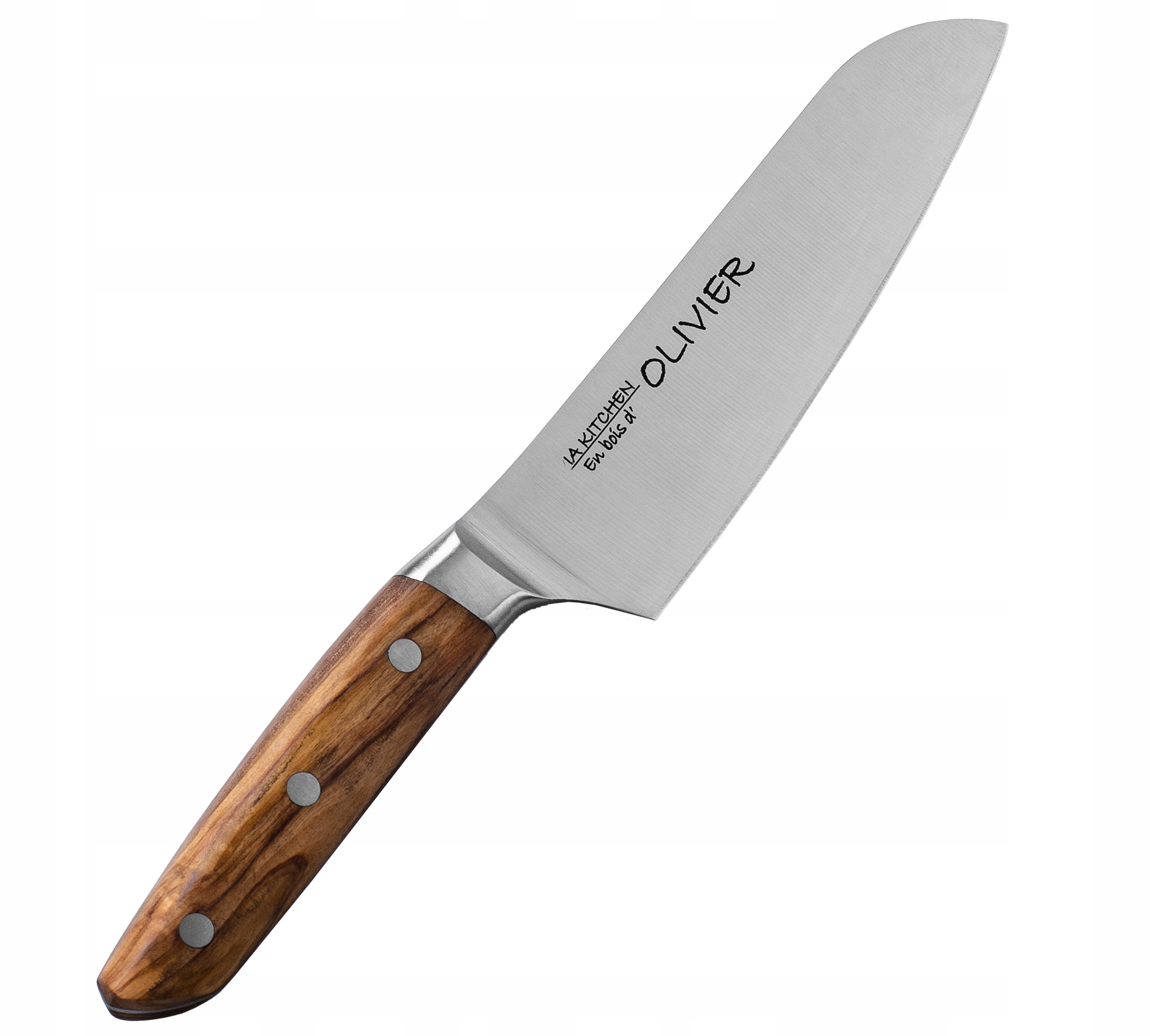 Nůž santoku Satake La Kitchen Olivier 17 cm, olivové dřevo 806-039