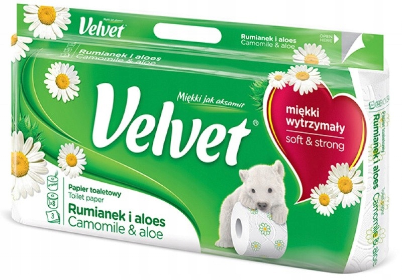 

Papier Toaletowy Velvet Rumianek I ALOES,8 rolek