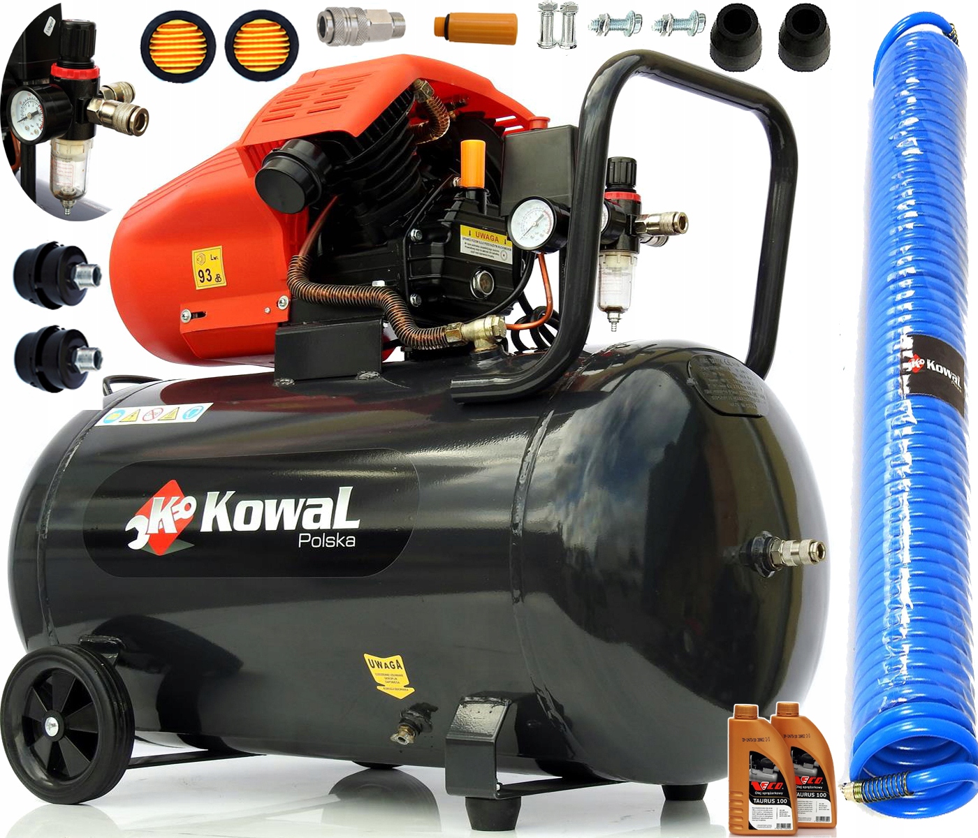 Kompresor olejowy Zbv 100L 12 Bar tłokowy sprężarka pompa powietrza Kowal
