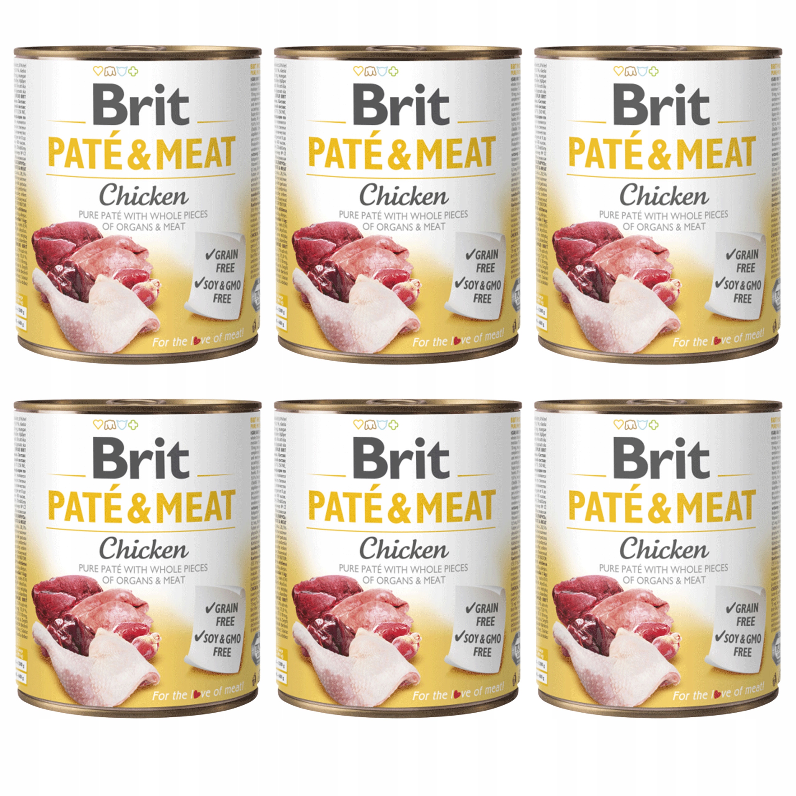 Levně Brit Pate & Meat Krmivo pro mokré psy Kuře 6x800g
