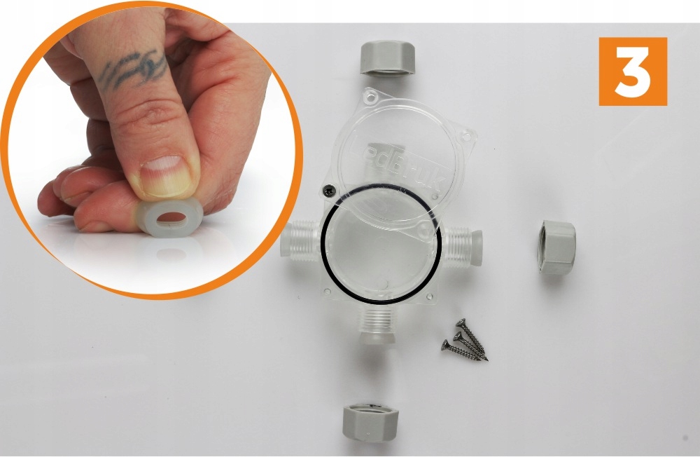 3 x Puszka Mufa Złączka HERMETYCZNA IP67 dławik x3 Szerokość 100 mm