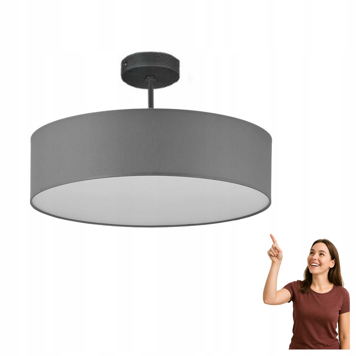 Stropná lampa Rondo Graphite 600 4239 Tk Lighting