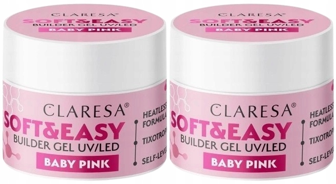 2 kusy Stavební Gel Gel Baby Pink 45G Claresa Pink